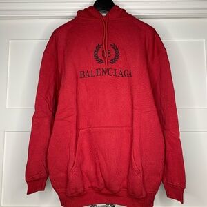 Balenciaga BB Crest Red Hoodie